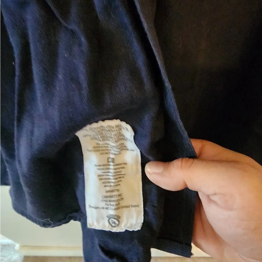 Carhartt FR Flame Resistant 294-20 Men's Size 4 XL Navy Blue LS Work Shirt - Picture 5 of 6